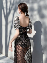 Load image into Gallery viewer, New Lace Long Shirt conservative belly covering all in one sexy retro swimwear