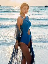 Load image into Gallery viewer, Blue Vline One Shoulder Swimwear (2 colour)