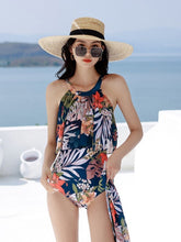 Load image into Gallery viewer, One piece +cover floral casual beachwear