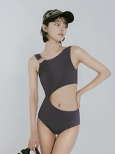 Load image into Gallery viewer, Blue Vline One Shoulder Swimwear (2 colour)