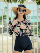 Load image into Gallery viewer, High waist One Piece Long Sleeve Sunscreen Snorkelling Swimwear
