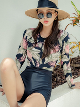 Load image into Gallery viewer, High waist One Piece Long Sleeve Sunscreen Snorkelling Swimwear