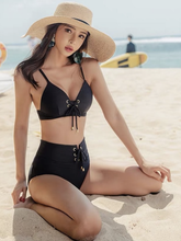 Load image into Gallery viewer, Black/White Sexy High Waist Bikini (2 Colours)