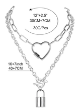 Load image into Gallery viewer, Sliver Chain Love Lock Necklace