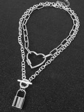 Load image into Gallery viewer, Sliver Chain Love Lock Necklace