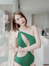 Load image into Gallery viewer, One Shoulder Hollowed- Out One Piece (7 Colors)