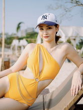 Load image into Gallery viewer, One Shoulder Hollowed- Out One Piece (7 Colors)