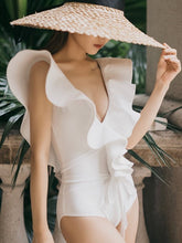 Load image into Gallery viewer, Solid Ruffle V-neck One Piece (2 colours)
