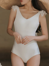 Load image into Gallery viewer, New Retro Black and White High Quality Embroidery Swimwear
