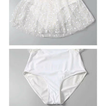 Load image into Gallery viewer, White backless spot one piece skirt swimsuit
