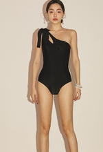 Load image into Gallery viewer, Retro One Shoulder Empire Teardrop Backless swimsuit (4 Colors)
