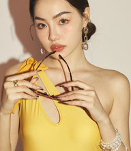 Load image into Gallery viewer, Retro One Shoulder Empire Teardrop Backless swimsuit (4 Colors)
