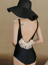Load image into Gallery viewer, New Retro Black and White High Quality Embroidery Swimwear
