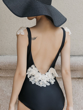Load image into Gallery viewer, New Retro Black and White High Quality Embroidery Swimwear
