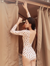 Load image into Gallery viewer, French Retro Floral Print Long Sleeve Swimwear
