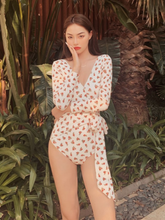 Load image into Gallery viewer, French Retro Floral Print Long Sleeve Swimwear
