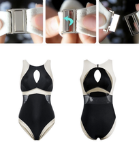 Load image into Gallery viewer, Halter Retro Stitching Swimwear with chest pad
