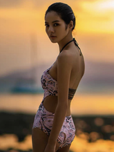 Load image into Gallery viewer, Romantic Pink One Piece Unique Back Strap Swimwear
