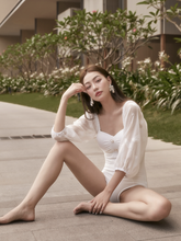 Load image into Gallery viewer, White Summer luv beachwear
