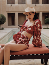 Load image into Gallery viewer, Sydney Red Floral Front Two Piece Set
