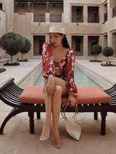 Load image into Gallery viewer, Sydney Red Floral Front Two Piece Set
