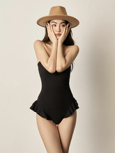 Load image into Gallery viewer, Black Frill Detail Swimsuit
