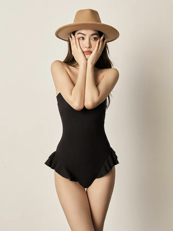 Black Frill Detail Swimsuit